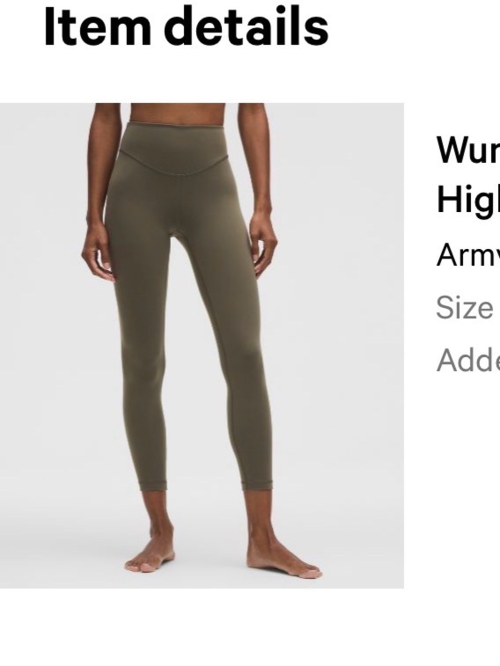 lululemon athletica Olive Green High-Rise Leggings